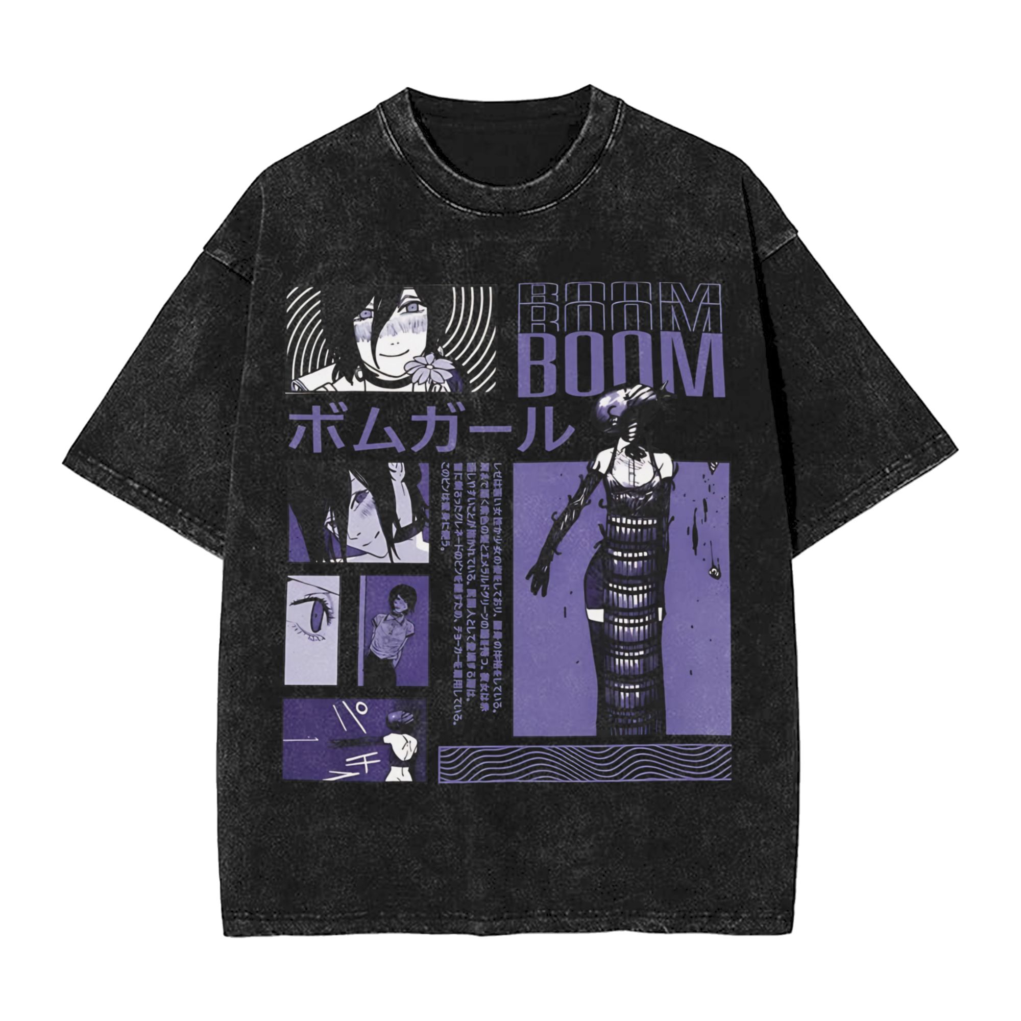 Anime Cosplay Chainsaw Man - Chainsaw Man gewassen katoenen T-shirt, anime