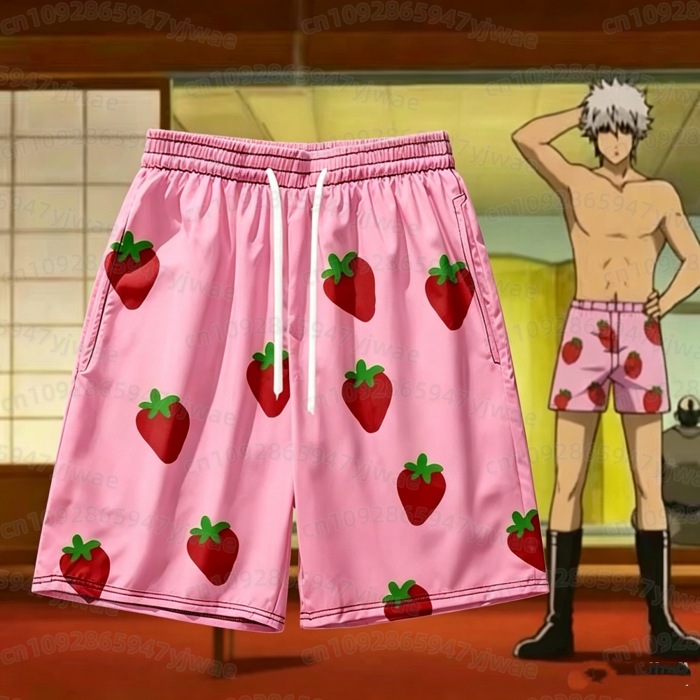 Anime Cosplay Of - 2026 Heren Roze Aardbei Korte Broek