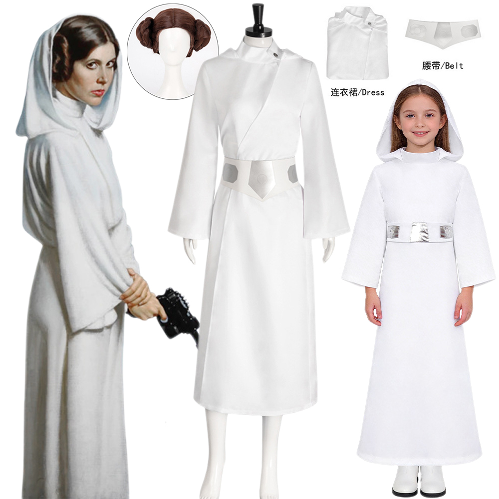Cosplay Anime Solo - Prinses Leia Cosplay Sola-kostuum Witte jurk