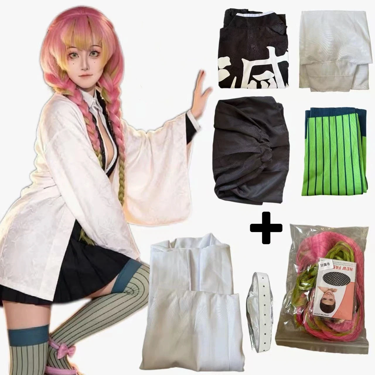 Demon Slayer Haori - Anime Kanroji Mitsuri Cosplay Kostuum Kimono