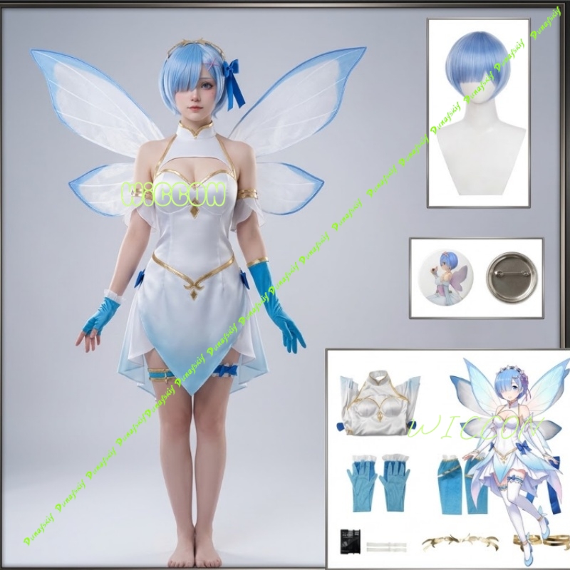 Anime Cosplay Rem - Re Zero Rem Flower Fairy Cosplay
