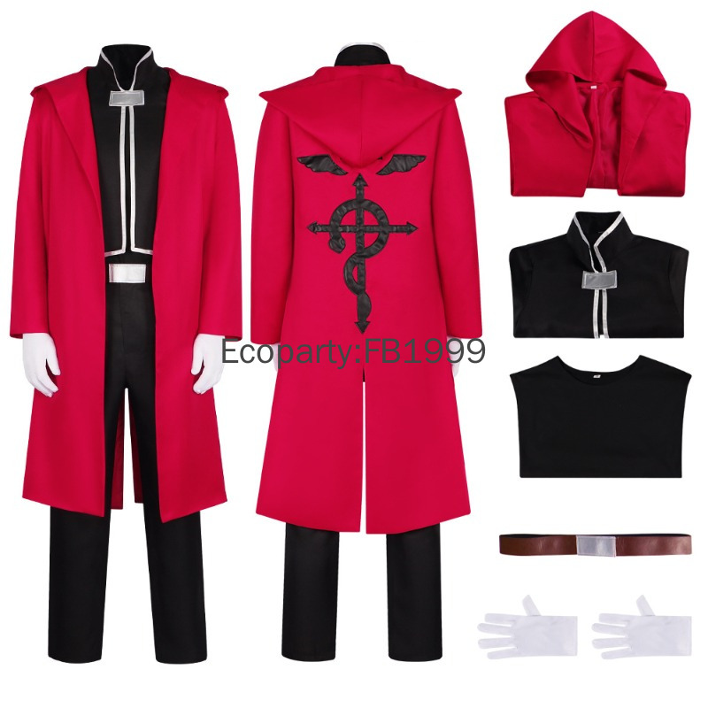 Fullmetal Alchemist Coat - Anime Alchemist Edward Elric Cosplay Kostuum
