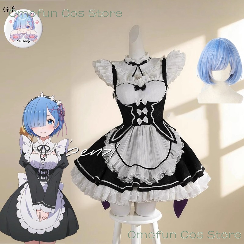 Anime Cosplay Rem - Re: 0 Rem Remu Cosplay Jurk