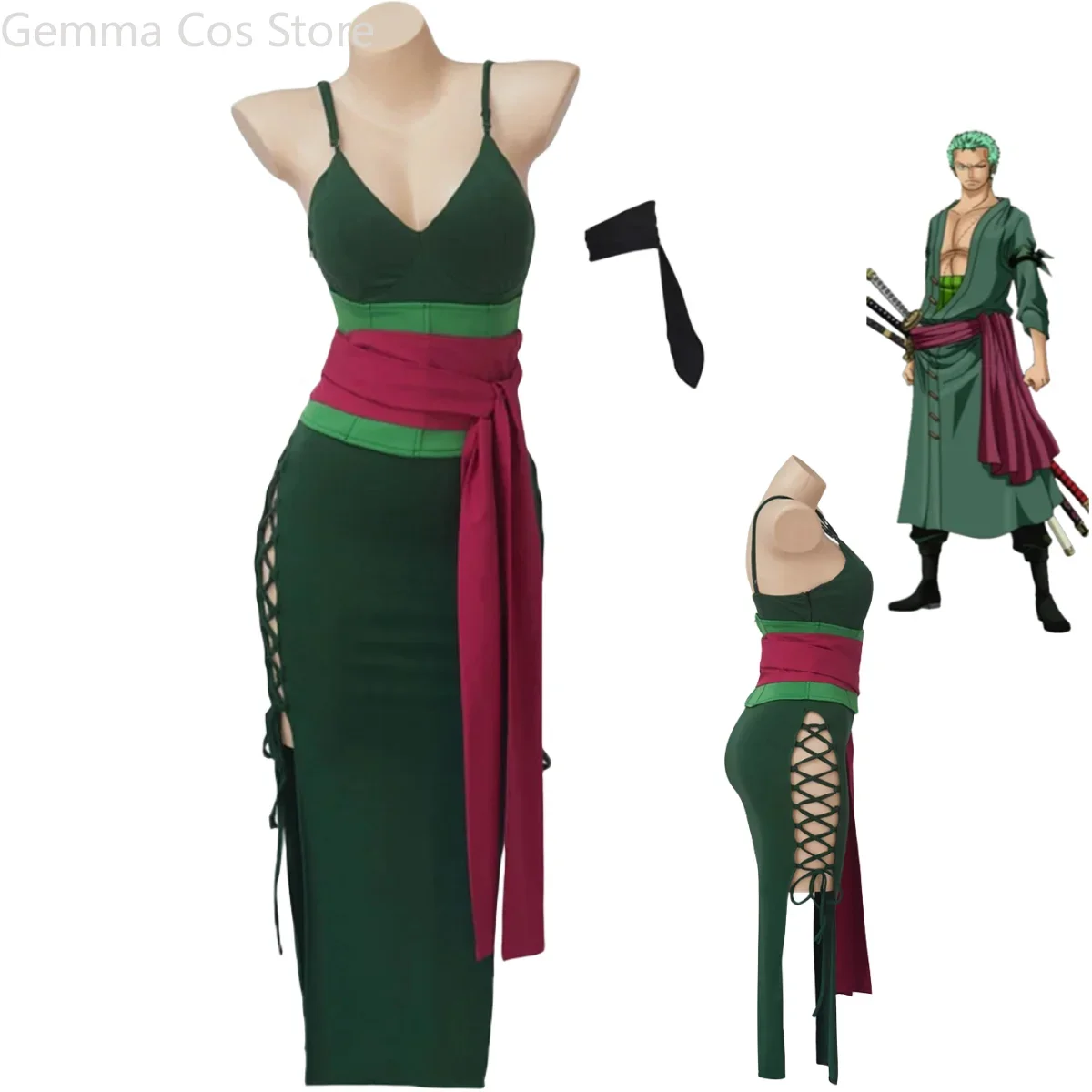 Anime Zoro Cosplay Female - Anime Roronoa Zoro Cosplay Kostuum Vrouwelijke