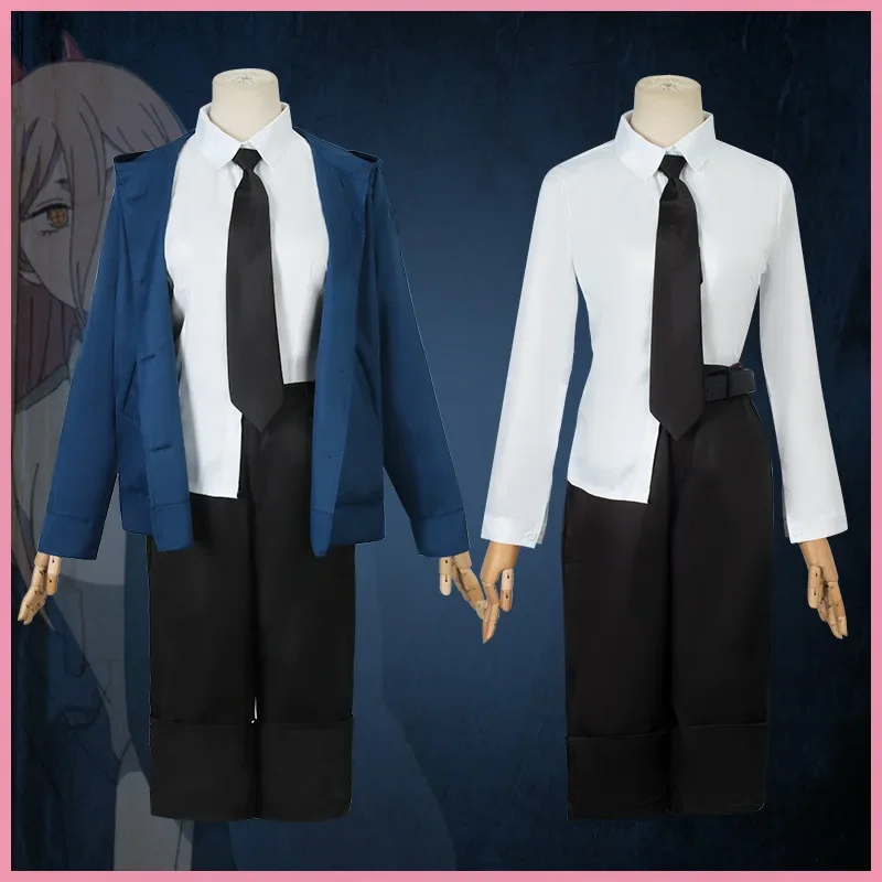 Anime Cosplay Chainsaw Man - Power Cosplay Kettingzaag Man Kostuum Blauwe