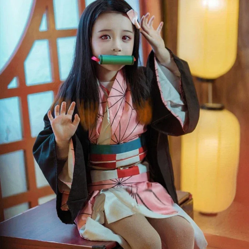 Demon Slayer Haori - Anime Kamado Nezuko Cosplay Kostuum Kostuums