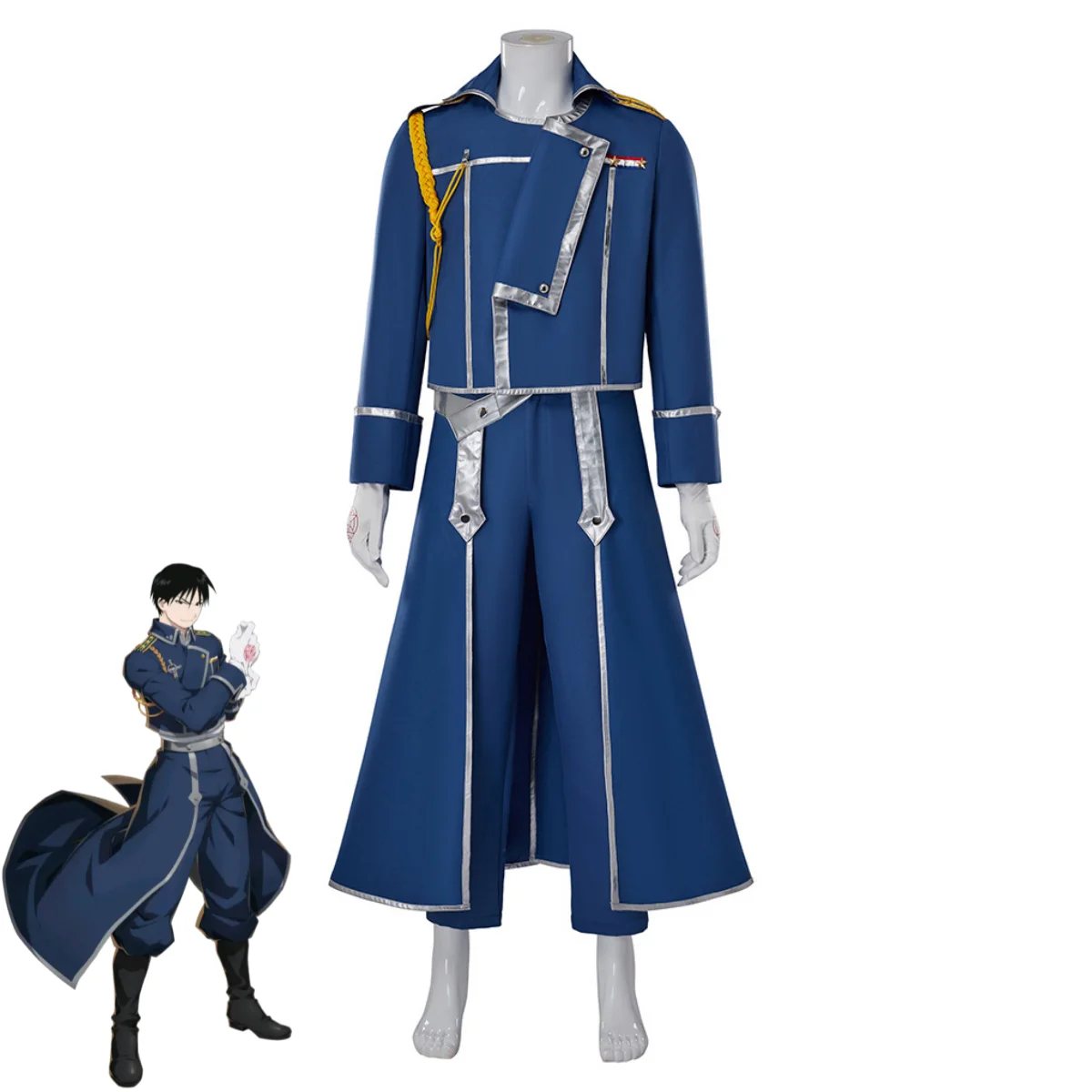 Fullmetal Alchemist Coat - Blue Fight Militair Uniform Jas Pruik