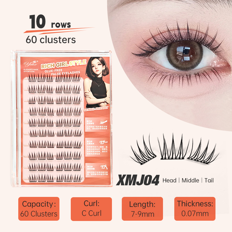 Anime Cosplay Lashes - Yelix DIY zelfklevende clusterwimpers 10 rijen