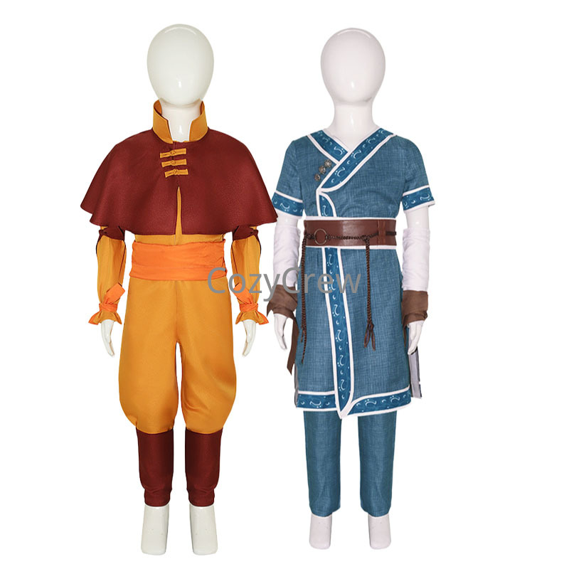 Anime Cosplay Netflix - Cosplaykostuum Aang Katara Volledige set outfit