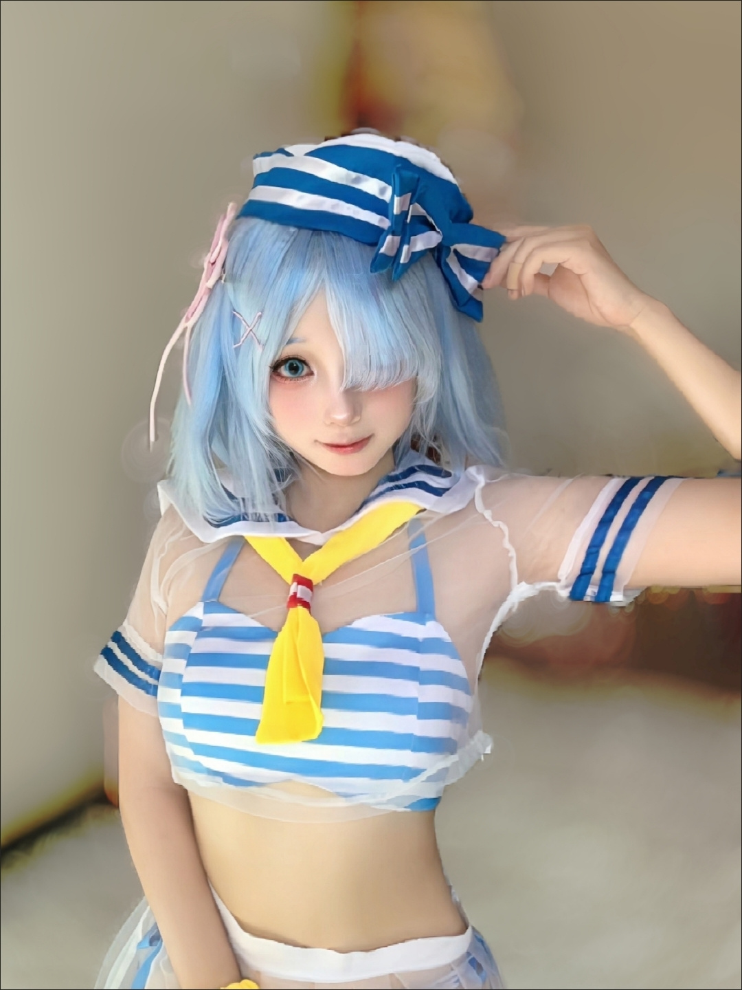 Anime Cosplay Rem - Re:Zero Rem Cosplay-kostuum - Schattig matrozenbadpak