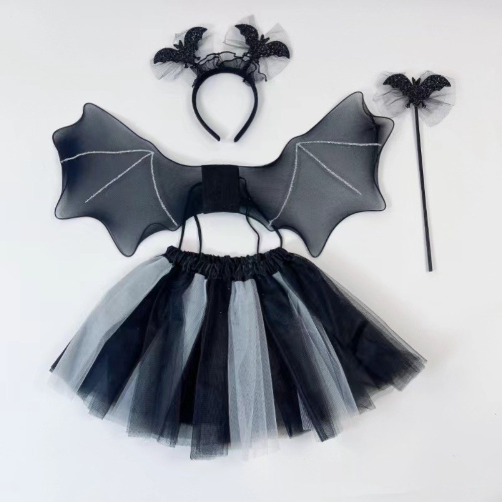 Anime Cosplay Toddler - Spinnenweb Kinderkostuumset Vleermuisvleugel Hoofdband Toverstaf Cosplay