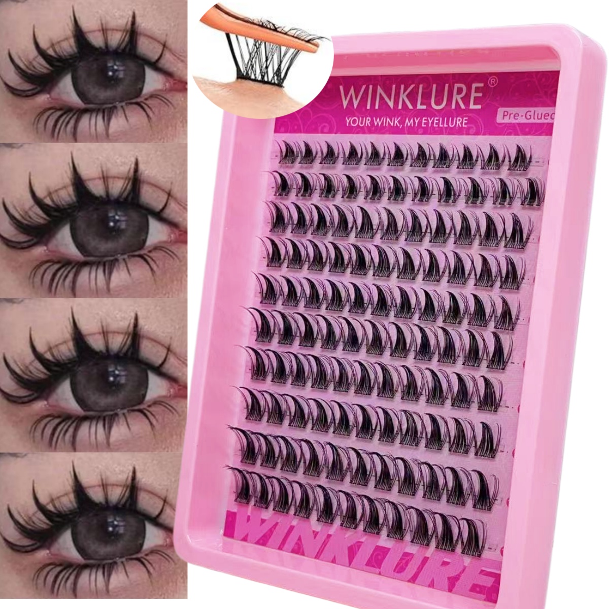 Anime Cosplay Lashes - WINKLURE Zelfklevende Kunstwimpers Clusters Lijmvrij Anime