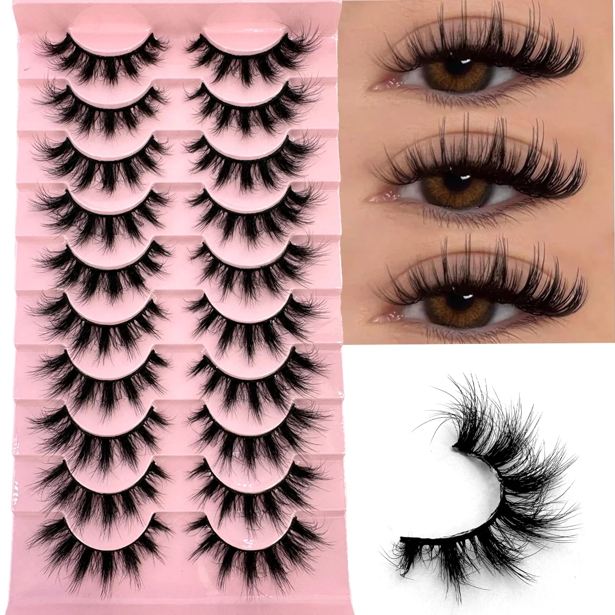 10 paar pluizige kunstmatige n - Anime Cosplay Lashes recensie en prijs
